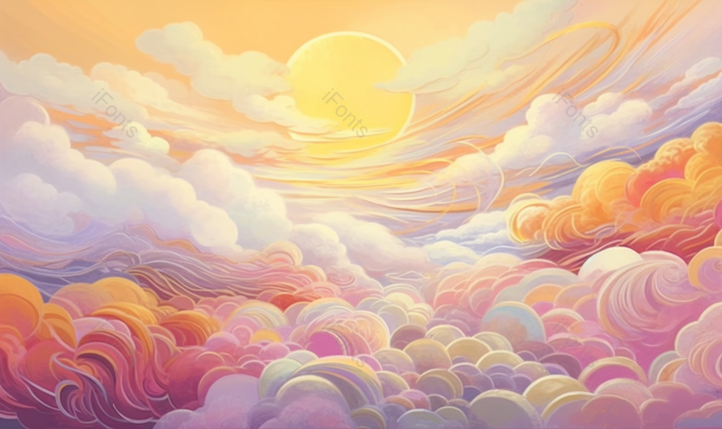 古风唯美太阳日出白云层云朵云纹插画,插画/手绘图,插画/手绘图库,插画/手绘图下载,插画/手绘
